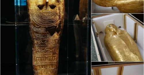 The 2,100-year-old ancient gold coffin from the 1st century BC, valued at 4 million USD, which was stolen by antiquities traffickers, has been returned to Egypt by the US