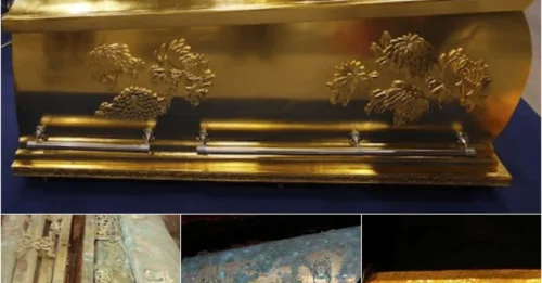 A golden coffin dating back 1,200 years has become a mystery, so far experts have not been able to open it