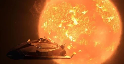 Giant UFO or other unknown force covered the solar flare