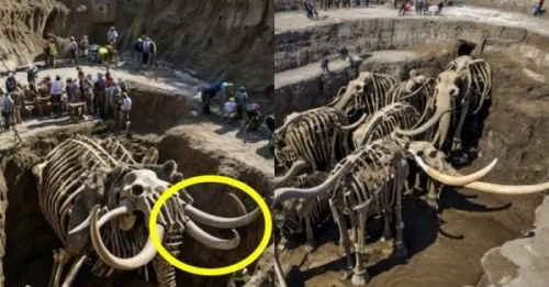 The young girl accidentally discovered a 2,000,000-year-old mammoth bone sticking out of the ground while walking in a barley field.