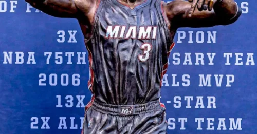 As Dwyane Wade's statue draws backlash, he explains the meaning behind the pose