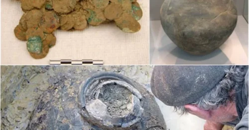 Bend down and tremblingly pick it up. It was the 63-year-old man’s final work when he discovered a 350-pound ancient vase containing 52,000 Roman coins in a field dating from the 3rd century AD