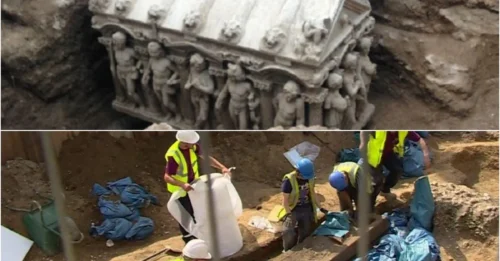 Ancient roman sarcophagus found at London building site