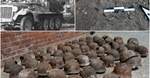 Road Workers In Poland Just Stumbled Upon Dozens Of German Helmets From World War II