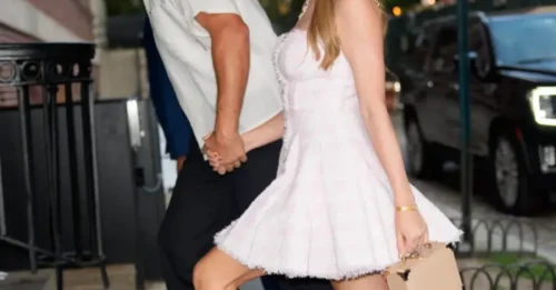 Taylor Swift luce un vestido de tweed de Balmain de 3.500 dólares y unos Louboutins para una cita nocturna en Nueva York con Travis Kelce.