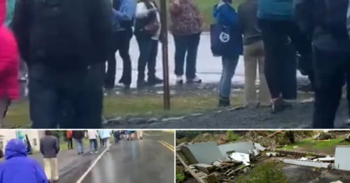 Miles de estadounidenses huyen a zonas más altas después de que un monstruoso terremoto de 7,3 grados desencadenara una alerta de tsunami.