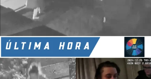Momento en que una exnovia celosa persigue a su ex por el jardín con un cuchillo antes de apuñalarlo en el corazón el día de Navidad después de encontrar su perfil de Tinder.