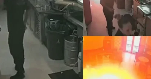 Momento de terror: un hombre incendia un café español después de que el personal se 