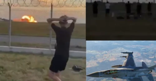 Momento de terror: un avión F-16 se estrella, encendiendo la pista y matando al piloto tras practicar un rizo para un espectáculo aéreo.