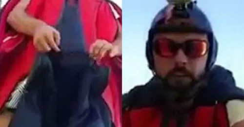 Daredevil transmite en vivo su propia muerte mientras salta desde la cima de una peligrosa montaña.