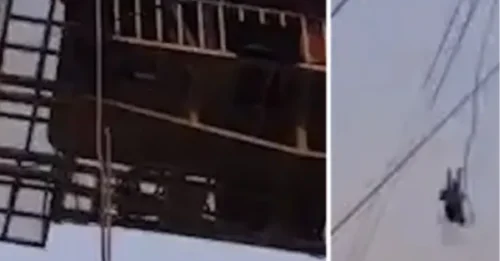 Momento aterrador: la cuerda de un saltador de puenting se rompe en una caída de 42 metros
