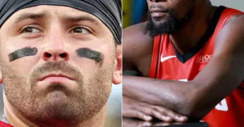 KD'S 5-WORD BOMBSHELL: Kevin Durant's Blunt Reaction to Mayfield's 4-TD Game Stuns NFL World