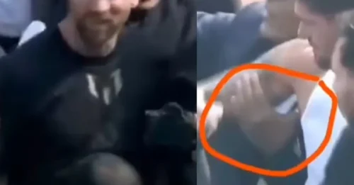 INDIA'S WILD PITCH INVASION! Forced hugs and shoving, Lionel Messi and Rodrigo De Paul receive disrespectful treatment in India