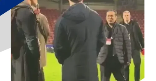 Caught on camera: Chelsea co-owner Behdad Eghbali's cheeky message to Ryan Reynolds after Wrexham clash