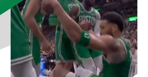 CELTICS AVOID CATASTROPHE: Team rushes to Tatum after BRUTAL fall, leaving Boston holding its breath—here's the scary reality of the moment.