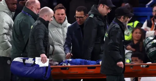BREAKING: Chelsea star stretchered off in agony as Liam Rosenior gives injury update after PSG nightmare