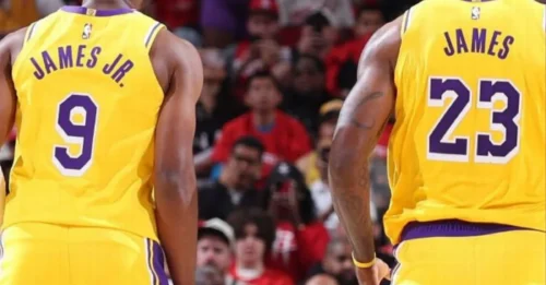 LeBron James CONNECTS WITH BRONNY on FATHER-SON alley-oop in Game 3 – The historic moment SENDS CROWD INTO A FRENZY
